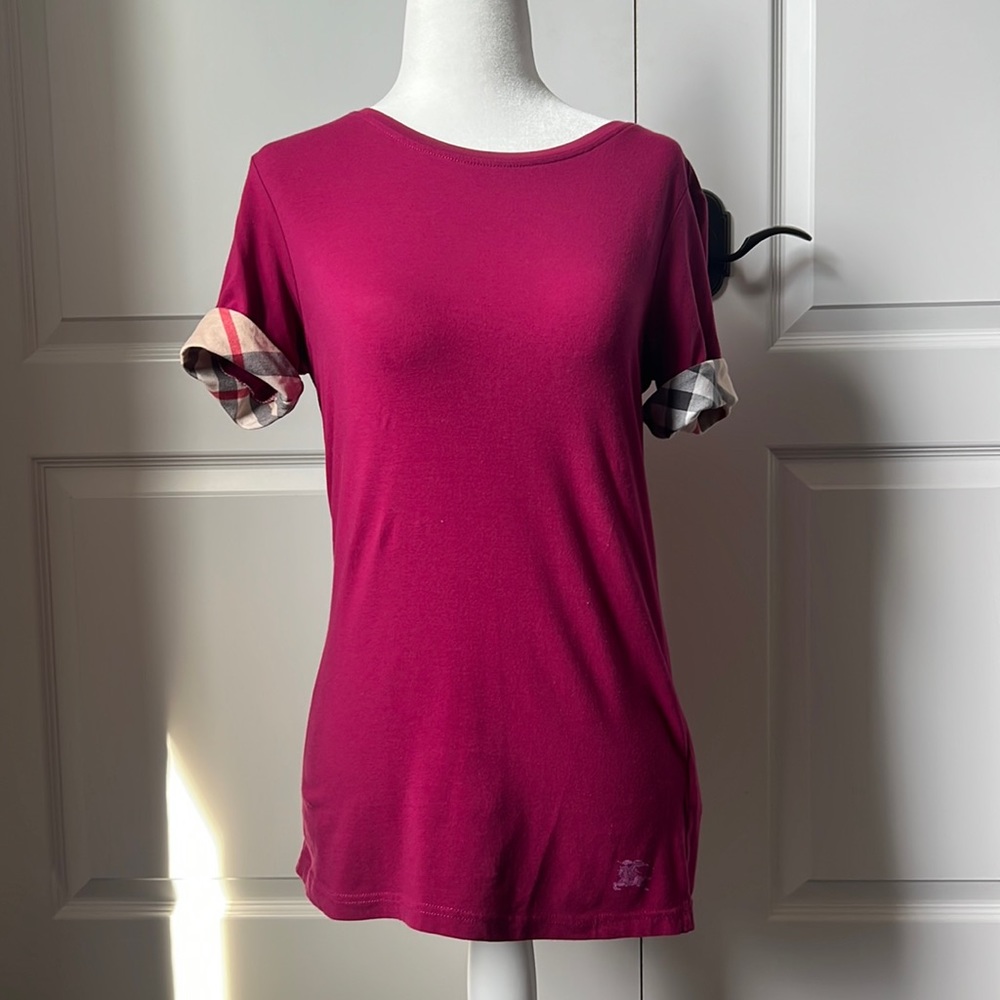 Burberry cotton short sleeve cuff t shirt